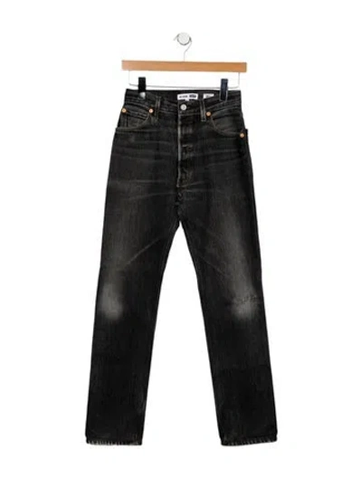 Pre-owned Re/done X Levi's High-rise Straight Leg Jeans In Black