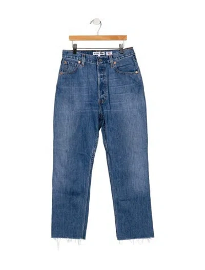 Pre-owned Re/done X Levi's High-rise Straight Leg Jeans In Blue