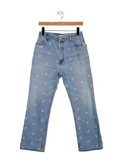 Pre-owned Re/done X Levi's High-rise Wide Leg Jeans In Blue