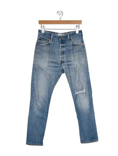 Pre-owned Re/done X Levi's Mid-rise Straight Leg Jeans In Blue
