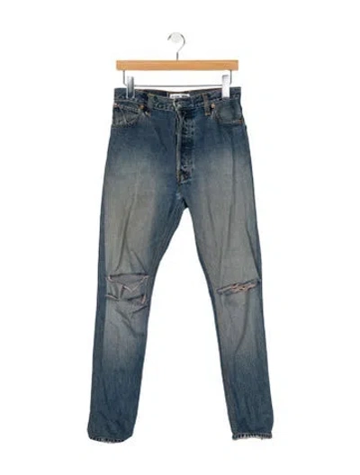 Pre-owned Re/done X Levi's Mid-rise Straight Leg Jeans In Blue
