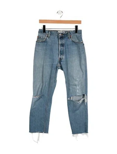 Pre-owned Re/done X Levi's Mid-rise Straight Leg Jeans In Blue