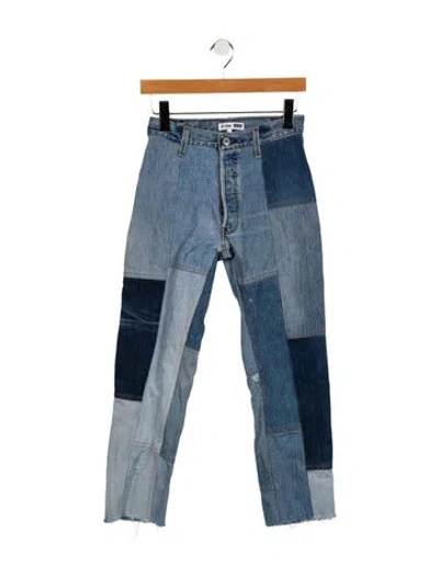 Pre-owned Re/done X Levi's Mid-rise Straight Leg Jeans In Blue