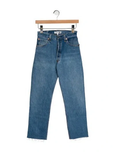 Pre-owned Re/done X Levi's Mid-rise Straight Leg Jeans In Blue