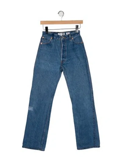 Pre-owned Re/done X Levi's Mid-rise Straight Leg Jeans In Blue