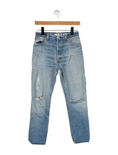 Pre-owned Re/done X Levi's Mid-rise Straight Leg Jeans In Blue