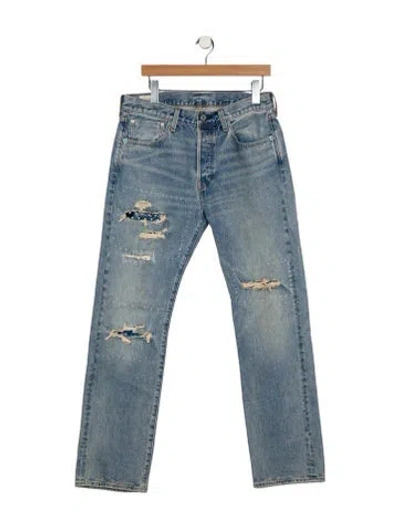 Pre-owned Re/done X Levi's Mid-rise Straight Leg Jeans In Blue