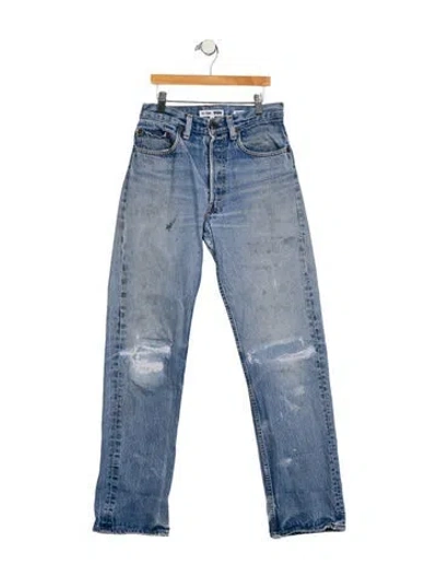 Pre-owned Re/done X Levi's Mid-rise Straight Leg Jeans In Blue