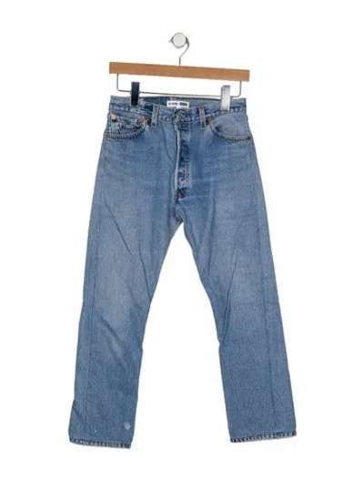 Pre-owned Re/done X Levi's Mid-rise Straight Leg Jeans In Blue