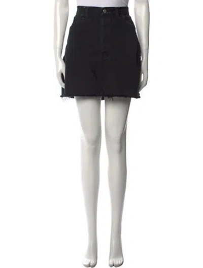 Pre-owned Re/done X Levi's Raw-edge Trim Mini Skirt In Black