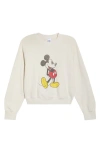 Re/done X Mickey Mouse Cotton Graphic Sweatshirt In White