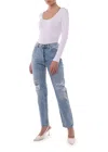 Reduce Jeans Women's Organic Denim Jeans In Ripped Wash Out In Blue