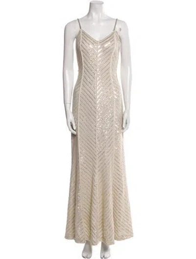 Pre-owned Redux Charles Chang-lima Nylon Long Dress In Neutral