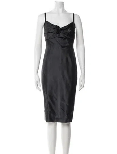 Pre-owned Redux Charles Chang-lima Silk Knee-length Dress In Blue