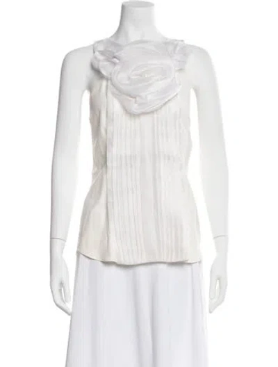 Pre-owned Redux Charles Chang-lima Silk One-shoulder Top W/ Tags In White