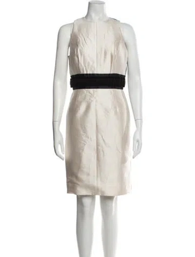 Pre-owned Redux Charles Chang-lima Wool Knee-length Dress In Neutrals