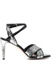 Redv 95mm Glitter Ankle-strap Sandals In 灰色
