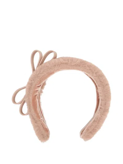 Redv Bow Faux Fur Headband In Neutral