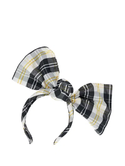 Redv Bow Plaid Headband In Black