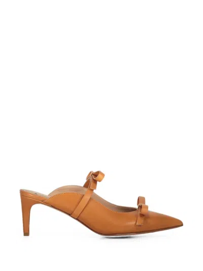 Redv Bow-detail Pointed-toe Mules In Braun