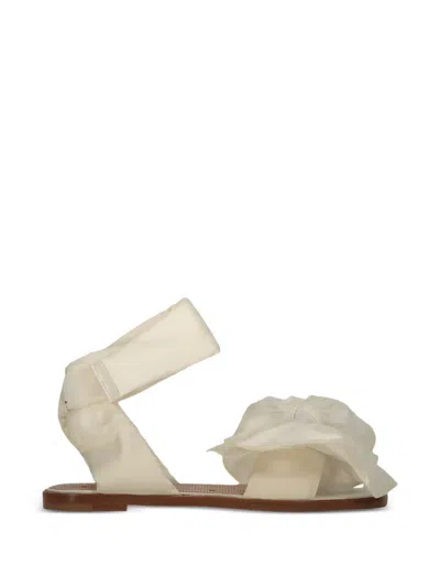 Redv Bow-detail Touch-strap Sandals In Neutrals