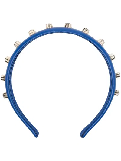 Redv Crystal-embellished Heart Headband In Blue