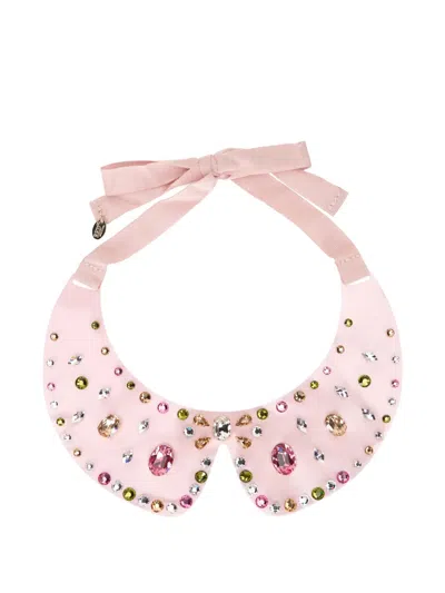 Redv Embellished Bow Necklace In Pink