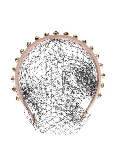 Redv Embellished Net Hairband In Green
