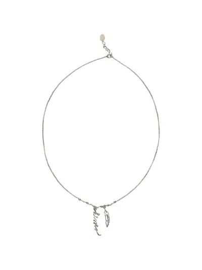 Redv Feather Pendant Necklace In Metallic