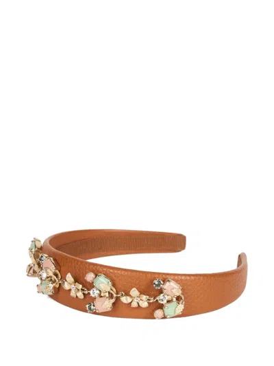 Redv Floral Embellished Headband In Brown