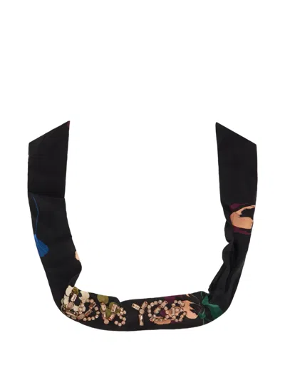 Redv Floral-print Embellished Collar In Black