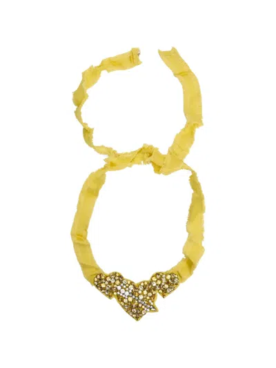 Redv Fringed Heart Necklace In Yellow