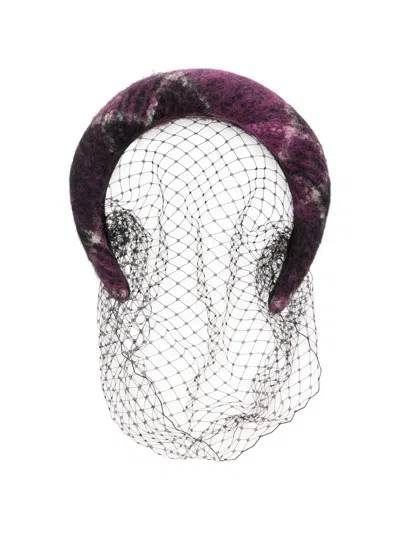 Redv Mottled Veil Headband In Red