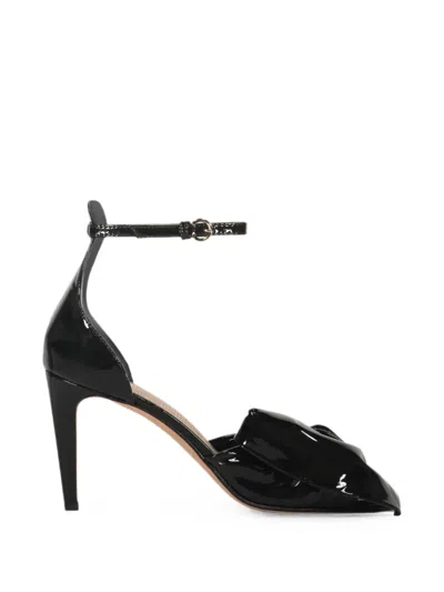 Redv Patent-finish Knotted Sandals In Schwarz