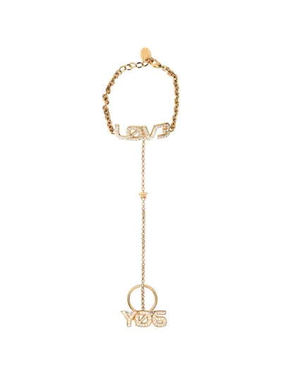 Redv Pave-set Chain Hand Jewellery In Gold