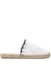 Redv Ruffle Trim Woven Espadrilles In White