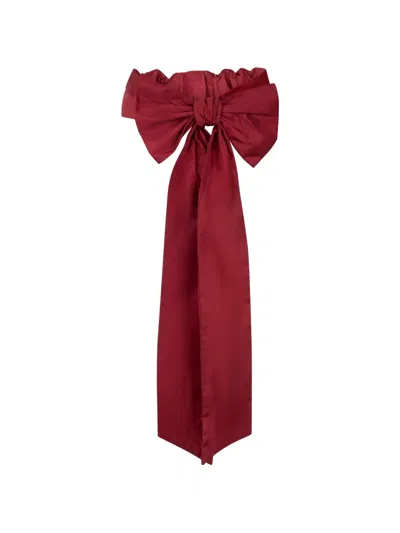 Redv Ruffled Bow Belt In Red