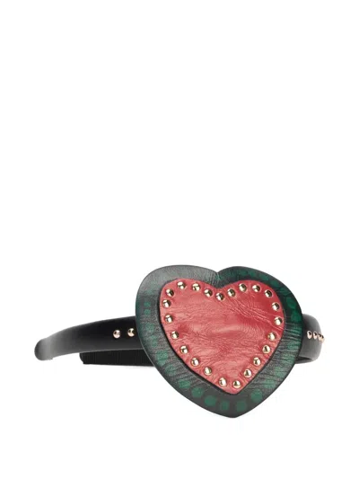 Redv Studded Heart Headband In Gold