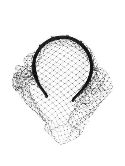 Redv Studded Veil Hair Accessory In Black