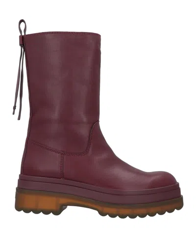 Redv Red(v) Woman Ankle Boots Burgundy Size 10 Soft Leather