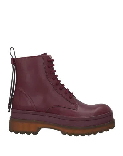Redv Red(v) Woman Ankle Boots Burgundy Size 5 Soft Leather In Maroon
