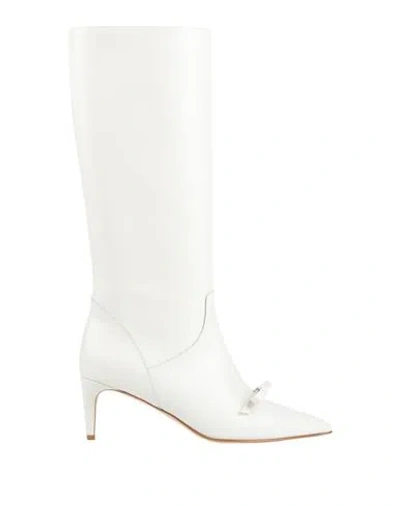 Redv Sandie Bow-detailed Leather Knee Boots In White