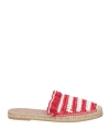 Redv Red(v) Woman Espadrilles Red Size 10 Textile Fibers