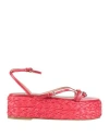 Redv Red(v) Woman Espadrilles Red Size 7 Soft Leather In Multi