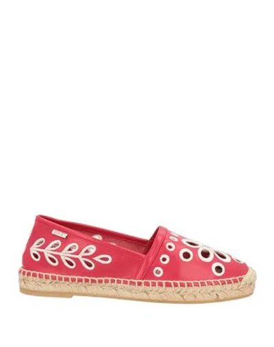 Redv Red(v) Woman Espadrilles Red Size 7 Soft Leather In Red