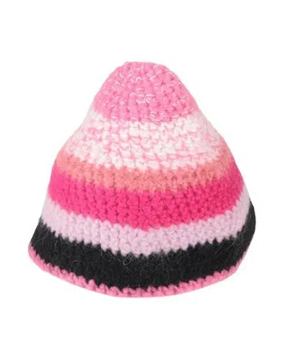 Redv Red(v) Woman Hat Fuchsia Size Onesize Mohair Wool, Acrylic, Polyamide, Cotton, Synthetic Fibers In Pink