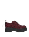 Redv Red(v) Woman Lace-up Shoes Red Size 10 Textile Fibers, Leather In Red