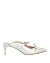 Redv Red(v) Woman Mules & Clogs Platinum Size 6 Soft Leather In Grey