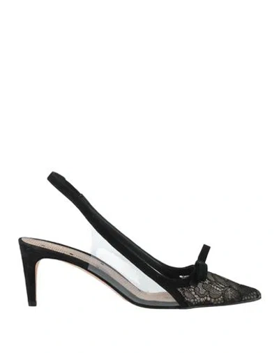 Redv Red(v) Woman Pumps Black Size 7 Textile Fibers, Leather In Black