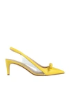 Redv Red(v) Woman Pumps Yellow Size 7 Leather, Plastic